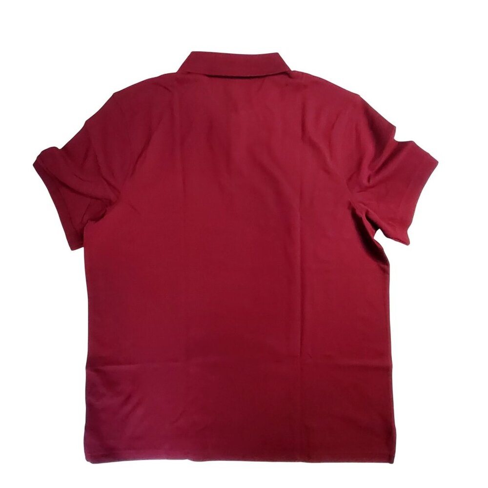 J.Crew Mens Flex Piqué Polo Shirt XL Burgundy Cotton Blend Made In Cambodia - Picture 2 of 12